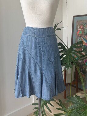 Vic + Zoe Chambray-look Skirt 2 4